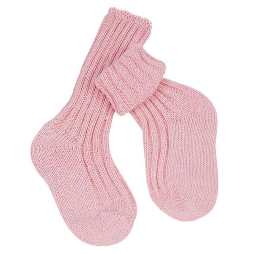 Grödo Baby Umschlagsöckchen | 100% Bio-Schurwolle (kbT) | Weich & Wärmend | Rosa