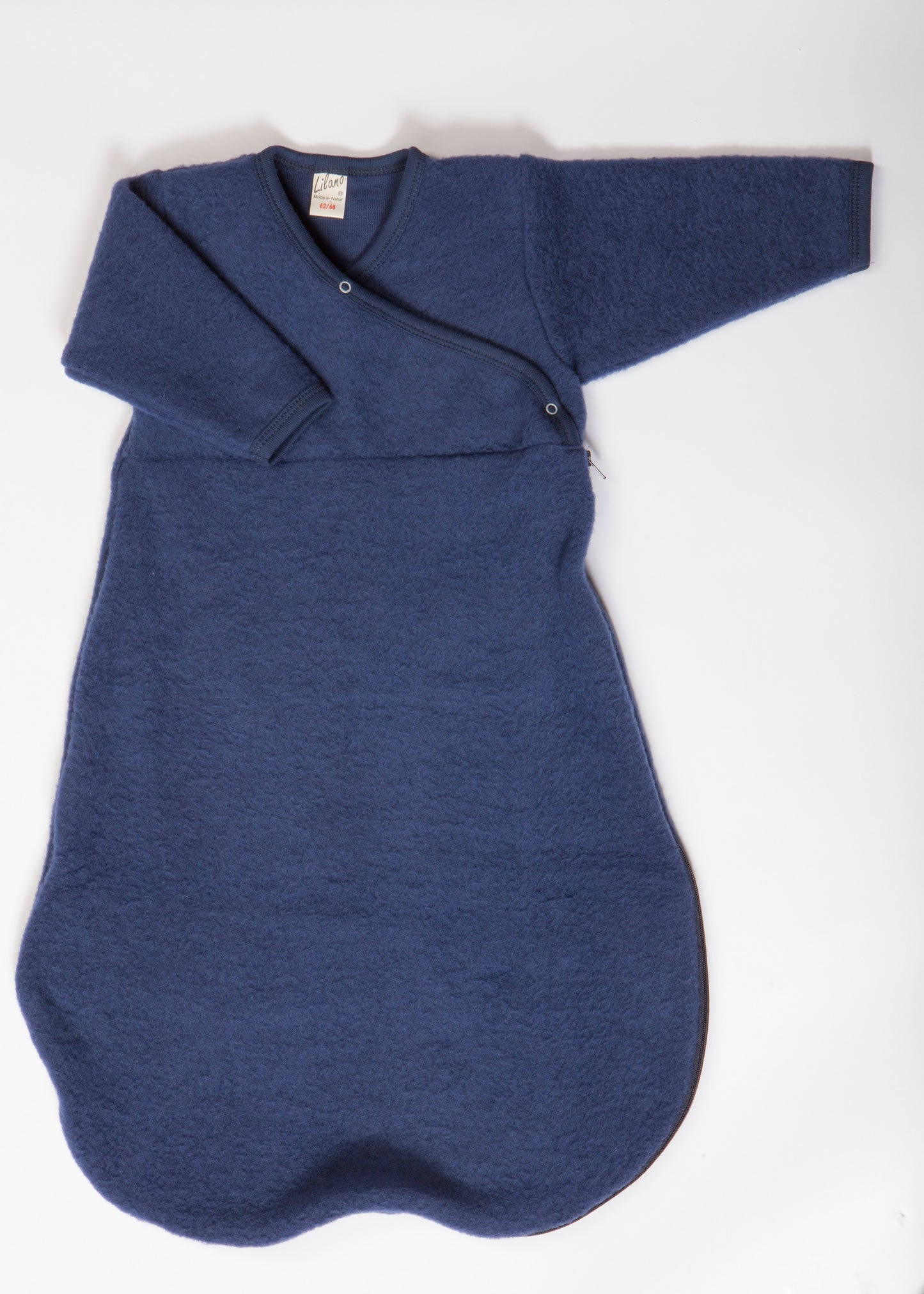 Lilano Wollfrottee Wickelsack für Babys – Marine | Nachhaltige Qualität von der Schwäbischen Alb
