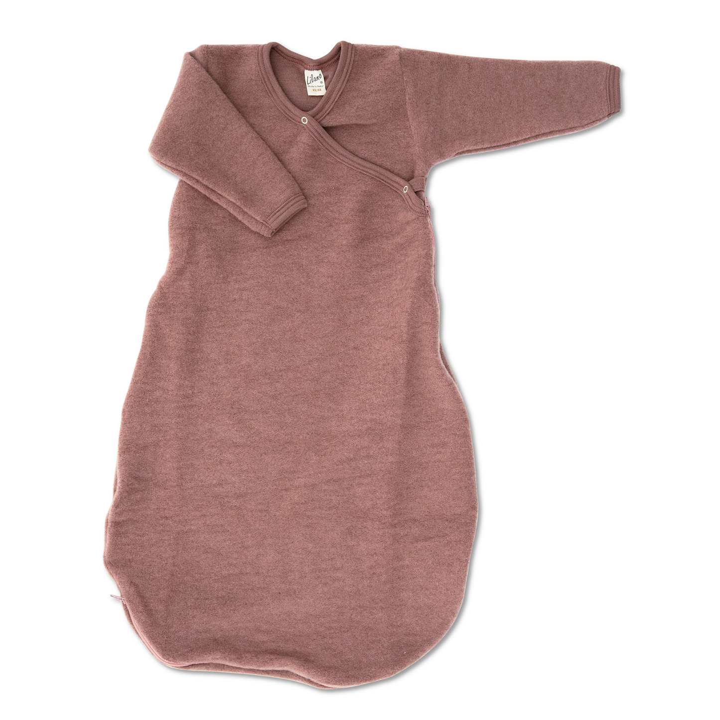 Lilano Wollfrottee Wickelsack für Babys – Mauve | Nachhaltige Qualität von der Schwäbischen Alb
