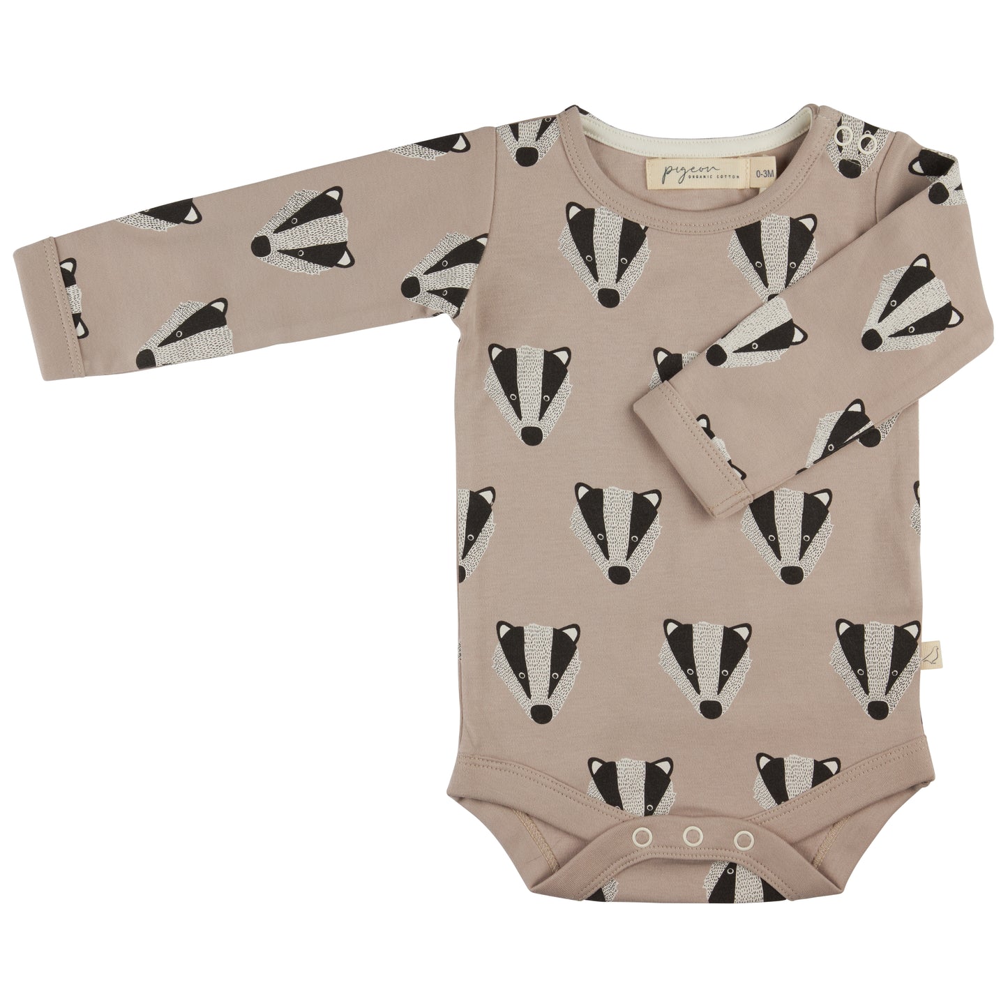 Baby Body Dachs aus Bio-Baumwolle | Langarm-Body mit Druckknöpfen