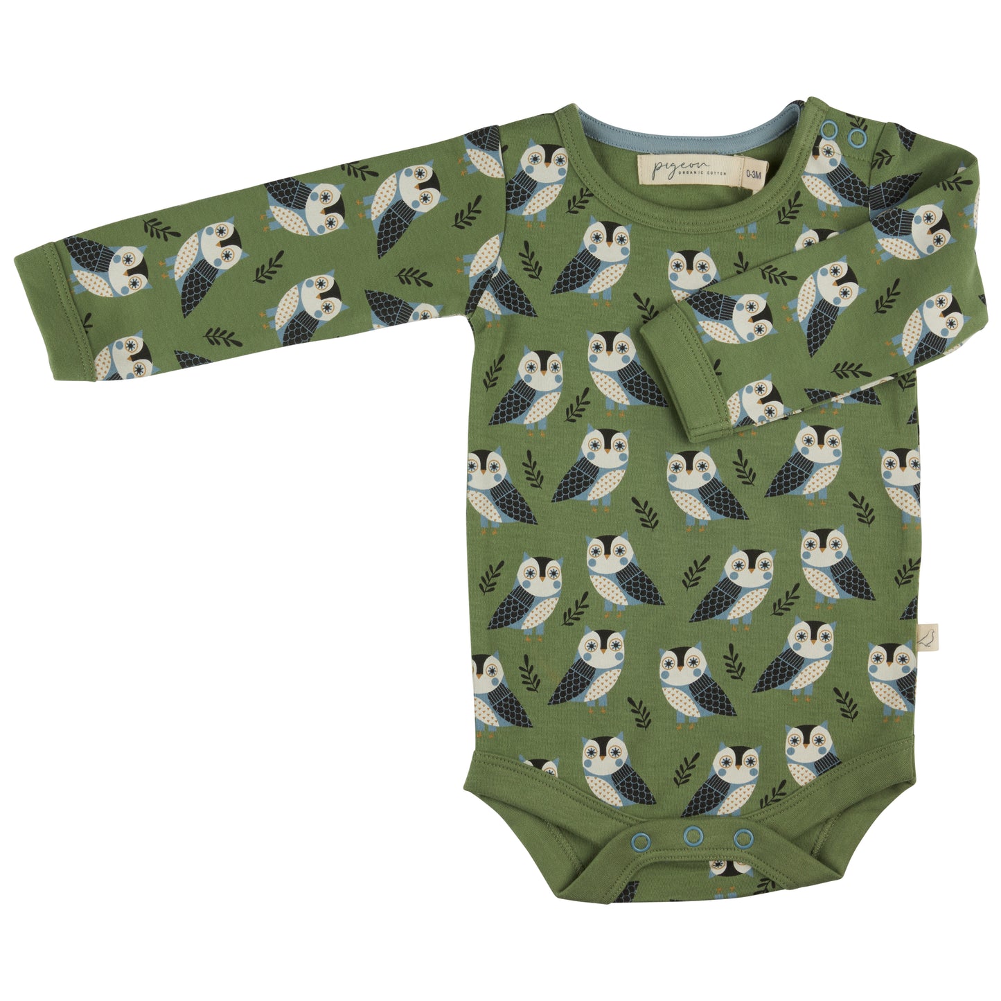Baby Body Eule aus Bio-Baumwolle | Langarm-Body mit Druckknöpfen