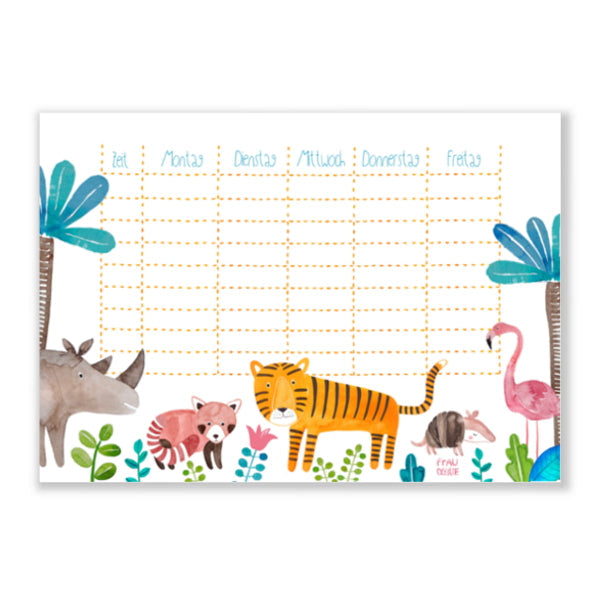 STUNDENPLAN WILDE TIERE