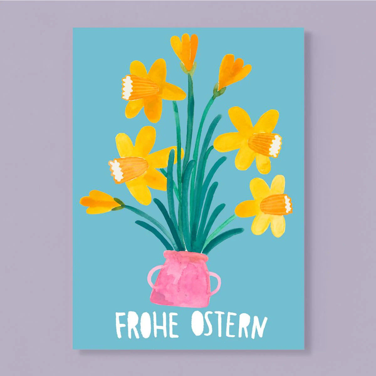 Frühlings-Postkarte „Narzissen“ | DIN A6 | Recycling-Papier | Nachhaltig & Kreativ