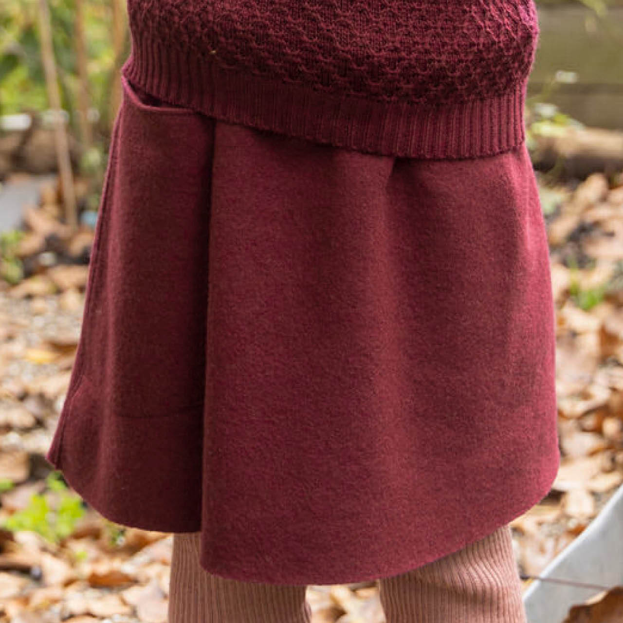 Disana Wollrock Cassis – Warmer Bio-Rock aus Merinowolle mit Strickbund & Tasche für Mädchen