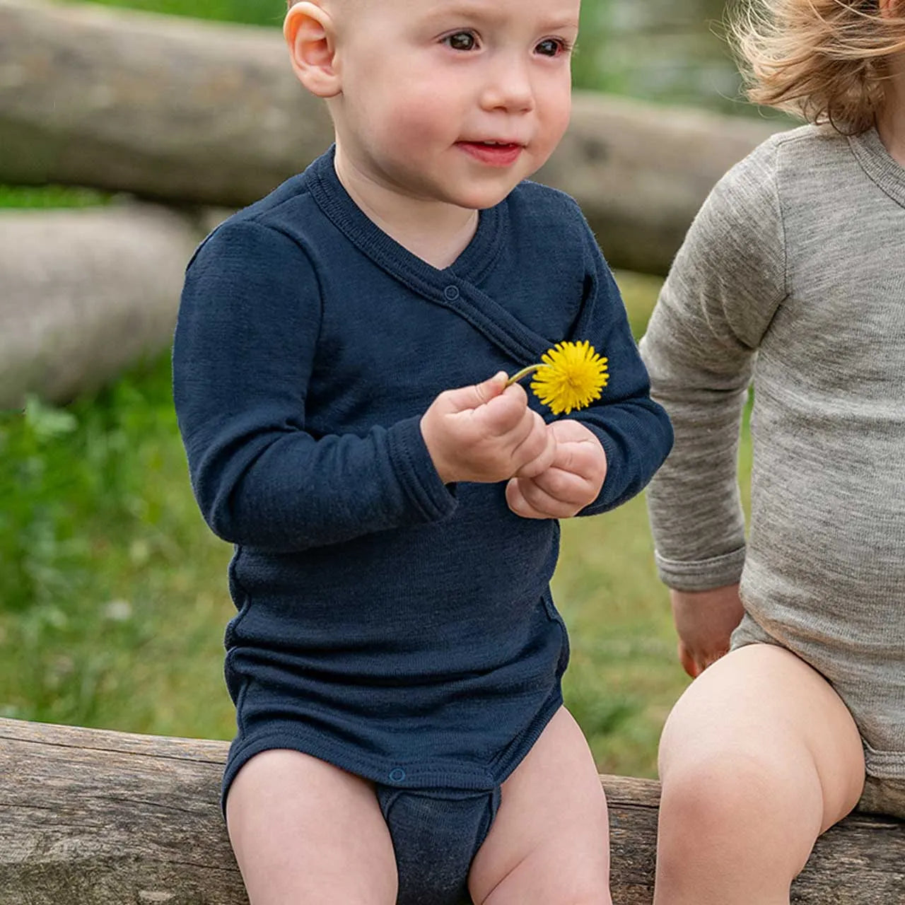 BABY-BODY LANGARM AUS WOLLE & SEIDE