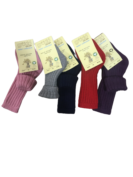 Grödo Baby Umschlagsöckchen | 100% Bio-Schurwolle (kbT) | Weich & Wärmend | Rot