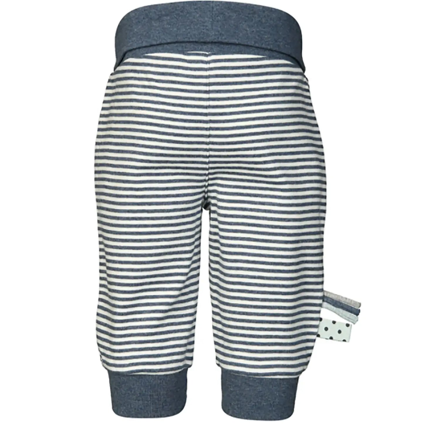 Bio-Nabelbundhose für Babys – gestreift, indigo-blau-melange | OrganicEra