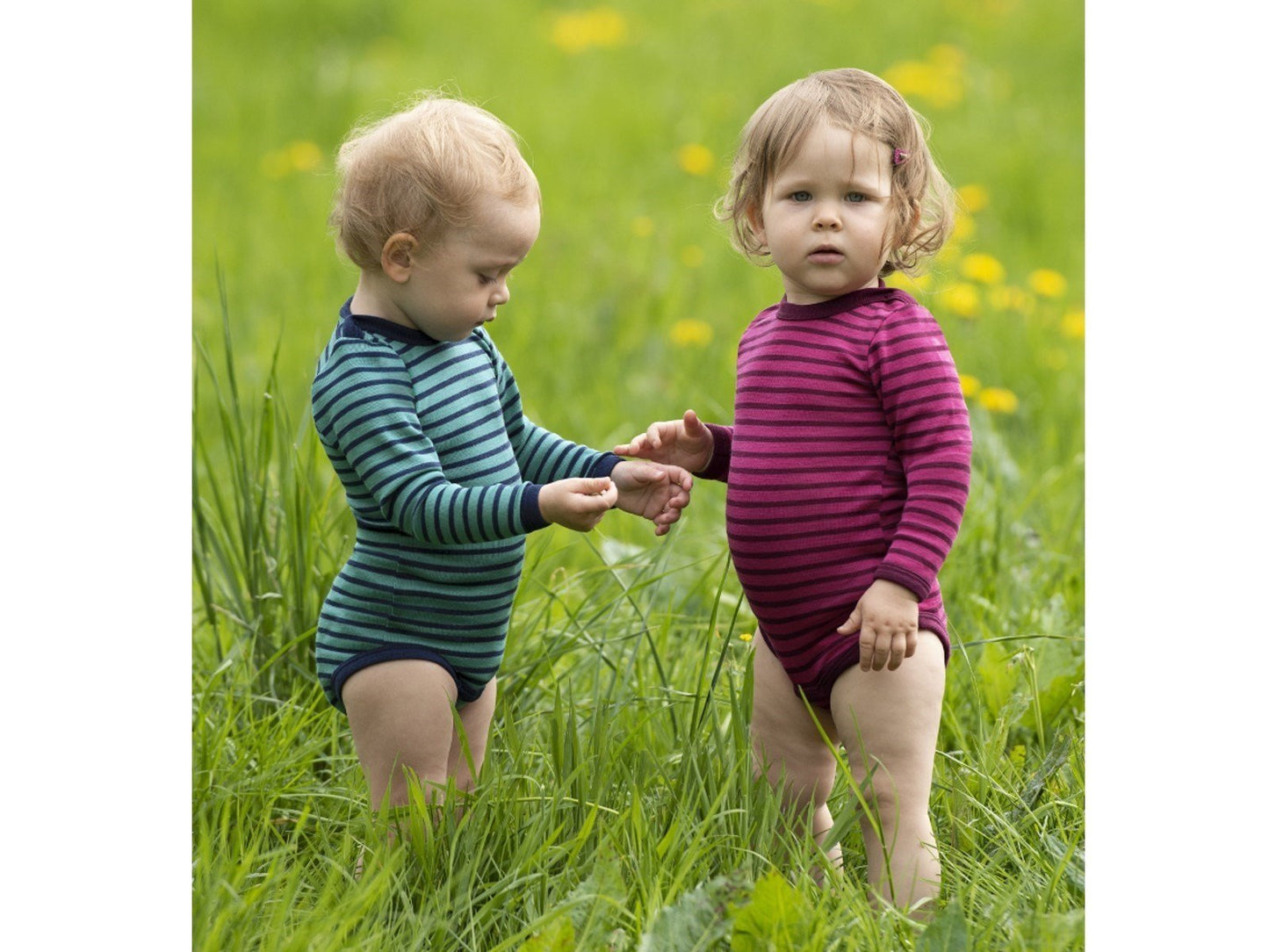 BABY-BODY LANGARM AUS WOLLE & SEIDE