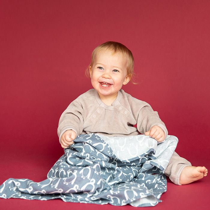 JANNE Baby Pullover aus Nicki – Taupe | Bio-Baumwolle von Sense Organics