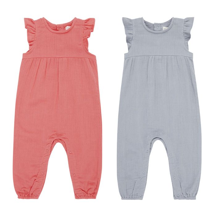 Baby Overall aus Bio-Musselin mit Rüsschen-Ärmel – Leicht & Schutzvoll für kleine Entdeckerin - Sense Organics