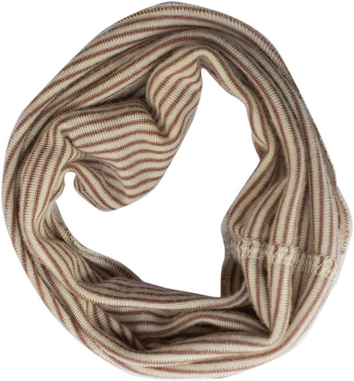 Lilano Schlauchschal aus Wolle & Seide – Hellgrau Ringel | Weich, warm & nachhaltig