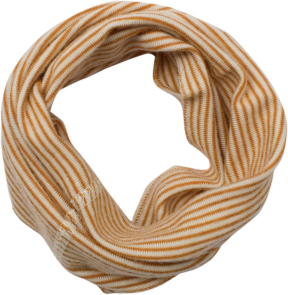 Lilano Schlauchschal aus Wolle & Seide – Curry Ringel | Weich, warm & nachhaltig