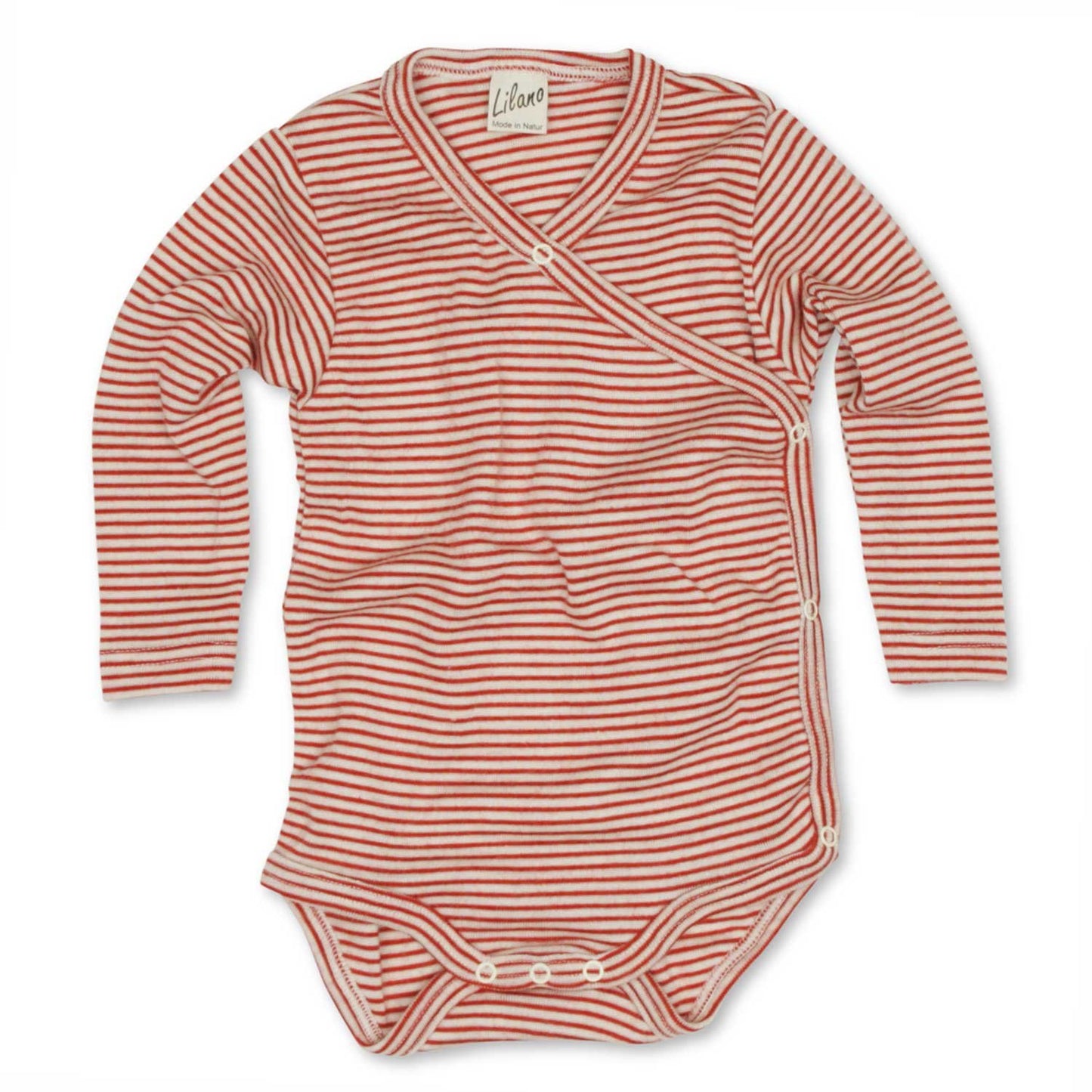 Lilano Wickel-Body aus Wolle & Seide – Ringel Rot für Babys | Kuschelig & nachhaltig, Schwäbische Alb
