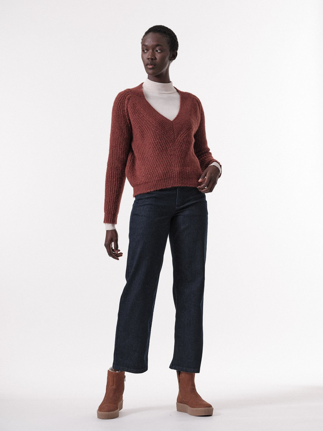 PULLOVER MIT V-AUSSCCHNITT AUS ALPAKA