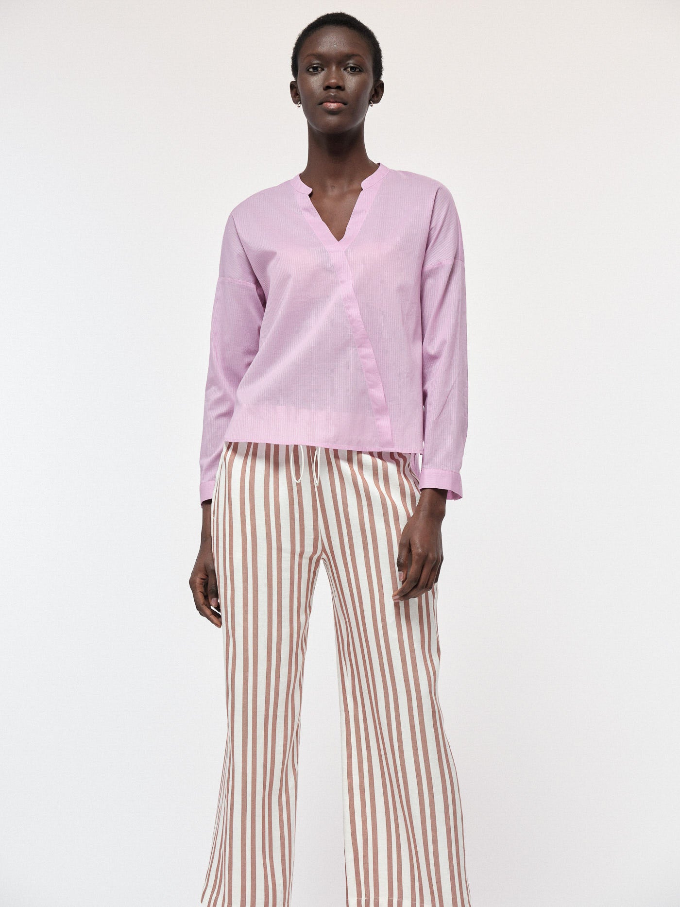 Brigitte x Lanius Wickelbluse – Leichte Bluse aus 100% Bio-Baumwolle