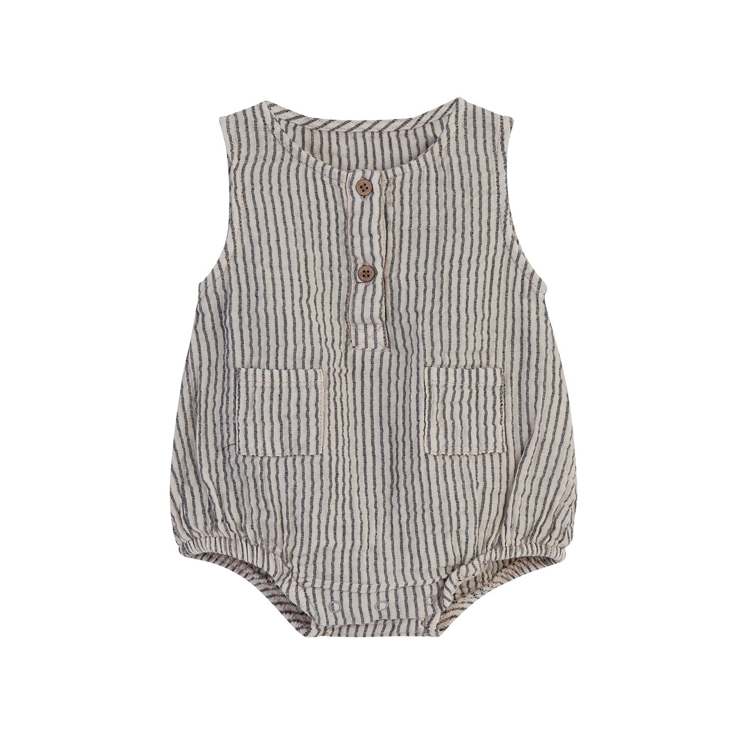 ANTRASITH STRIPED MUSLIN BLOOMER ROMPER