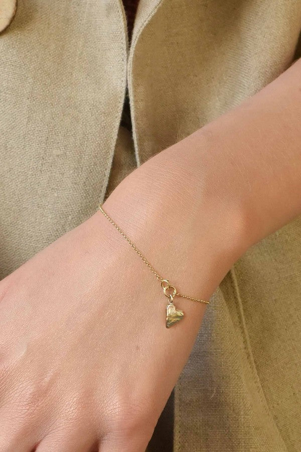Armkette 9 ct Gold Handformed Heart Bracelet