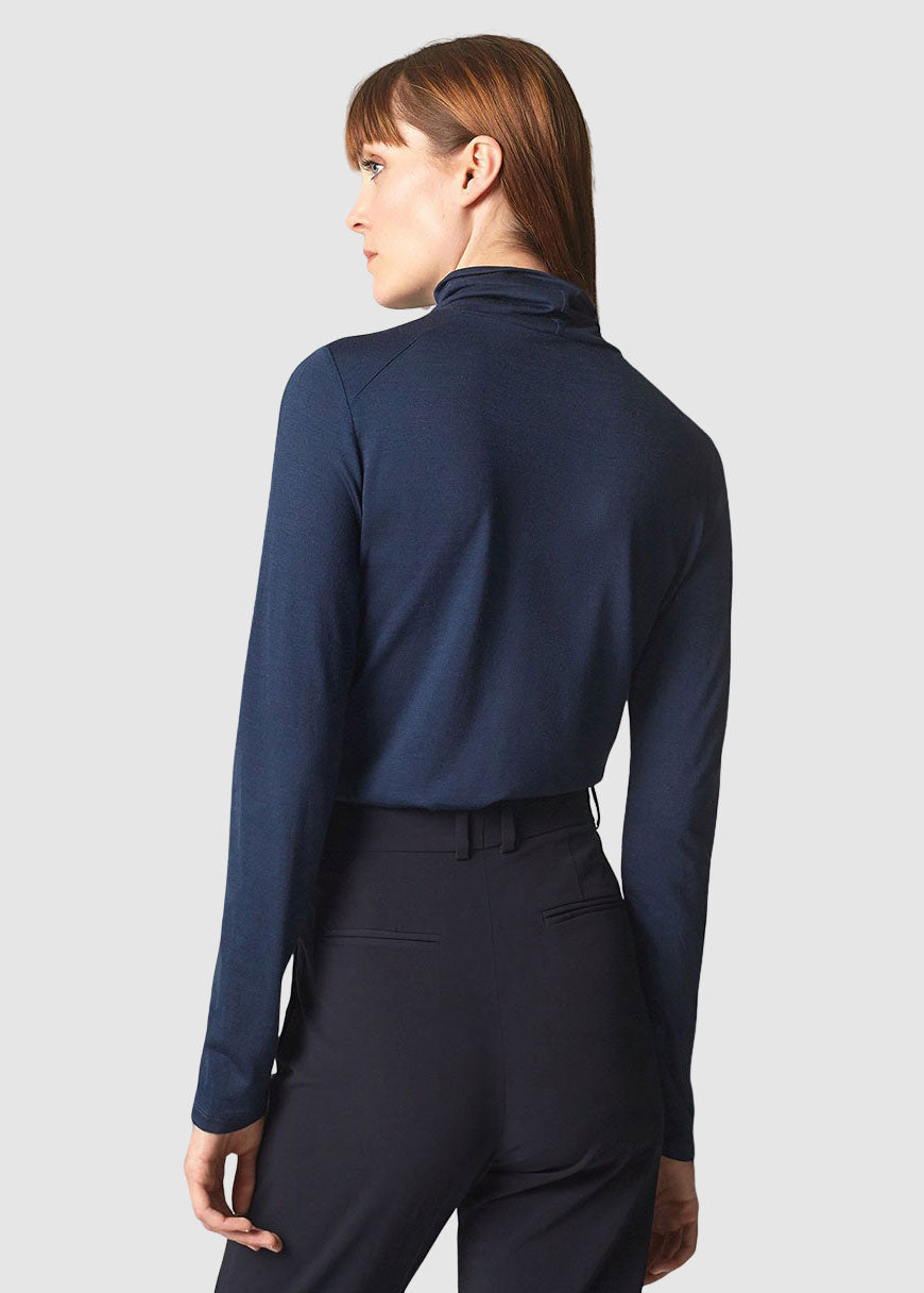 Funktionsschnitt DELIGHT Rollkragenpullover – MIDNIGHT | Merino & TENCEL™ Shirt, 50/50