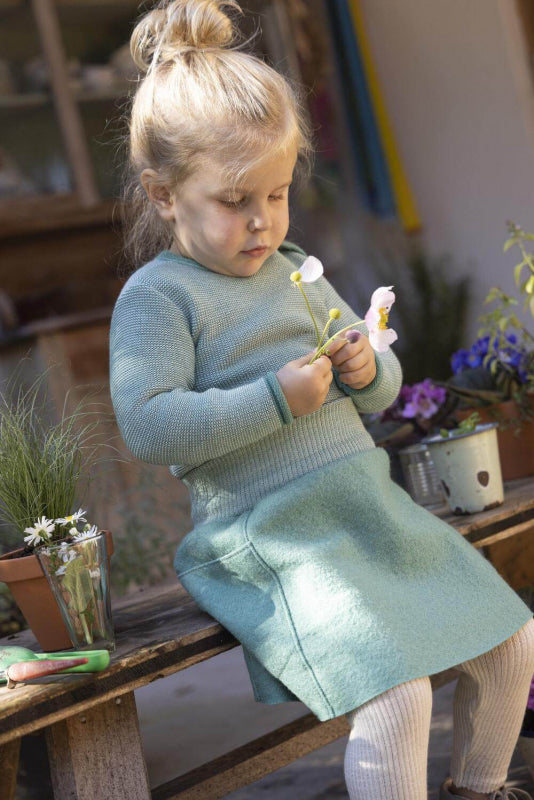 MELANGE-PULLOVER MINT-NATURAL