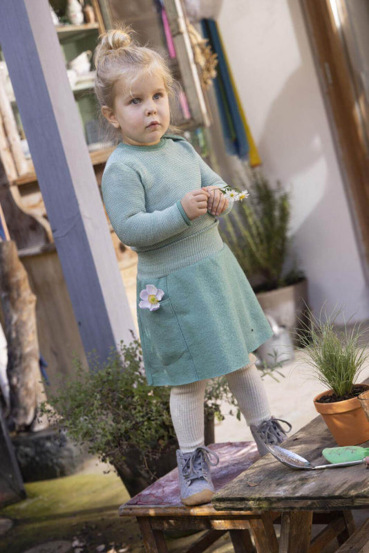 MELANGE-PULLOVER MINT-NATURAL