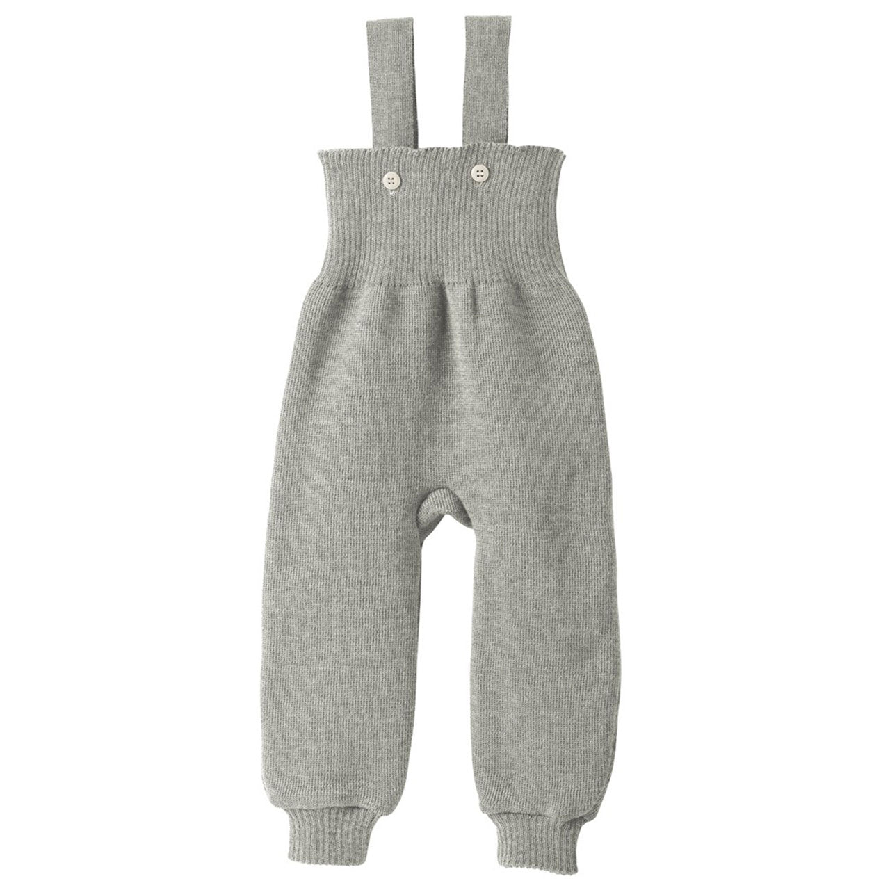 Disana Strick-Trägerhose Grau – Babyhose aus 100% Bio-Merinowolle (kbT), mitwachsend & weich