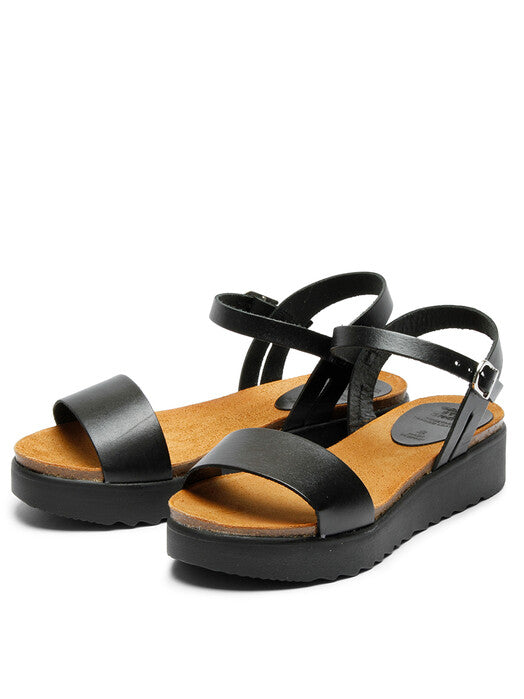 Grand Step Shoes Sandale Eden | Fair produzierte Ledersandale Schwarz