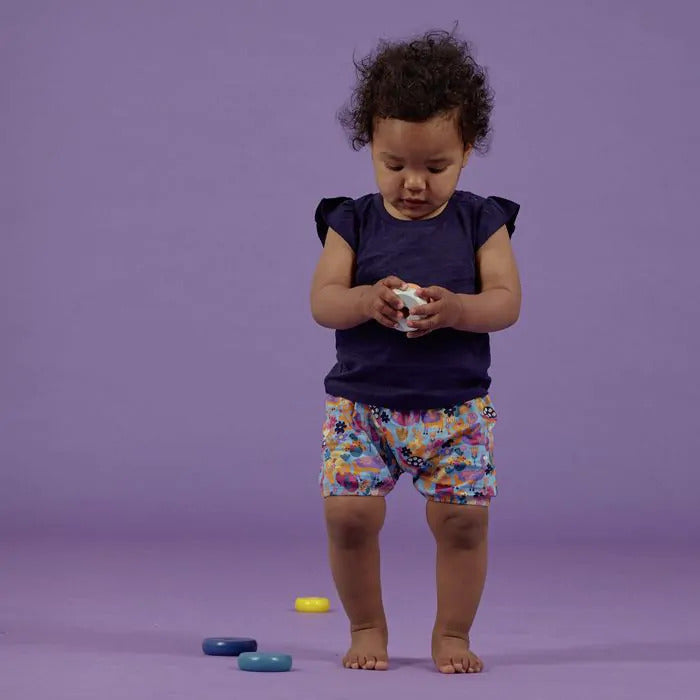 NANA T-Shirt mit Schmetterlingsärmeln in Dunkelblau – aus Slub Jersey & Bio-Baumwolle - Sense Organics