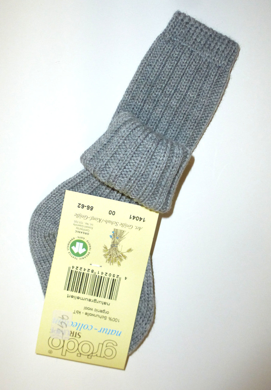 Grödo Kinder & Baby Umschlagsöckchen | 100% Bio-Schurwolle (kbT) | Weich & Wärmend | Hellgrau