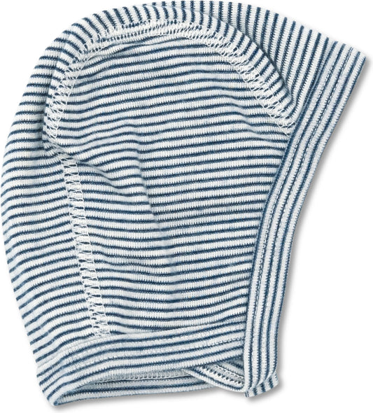 Babys Erstlingsmütze Wolle-Seide – Marine-Natur Ringel, Lilano, kuschelig & nachhaltig