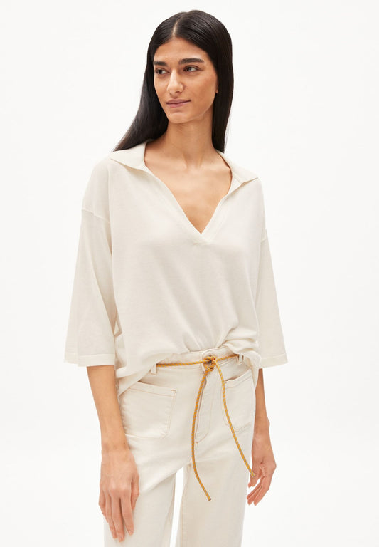 Armedangels POLODAA Strickpullover Damen – TENCEL™-Baumwollmix mit V-Ausschnitt