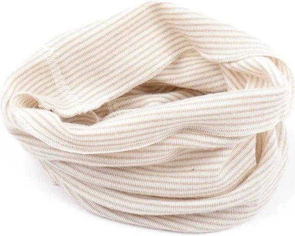 Lilano Schlauchschal aus Wolle & Seide – Sand Ringel | Weich, warm & nachhaltig